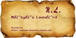 Mátyás Leonárd névjegykártya