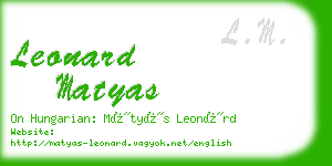 leonard matyas business card